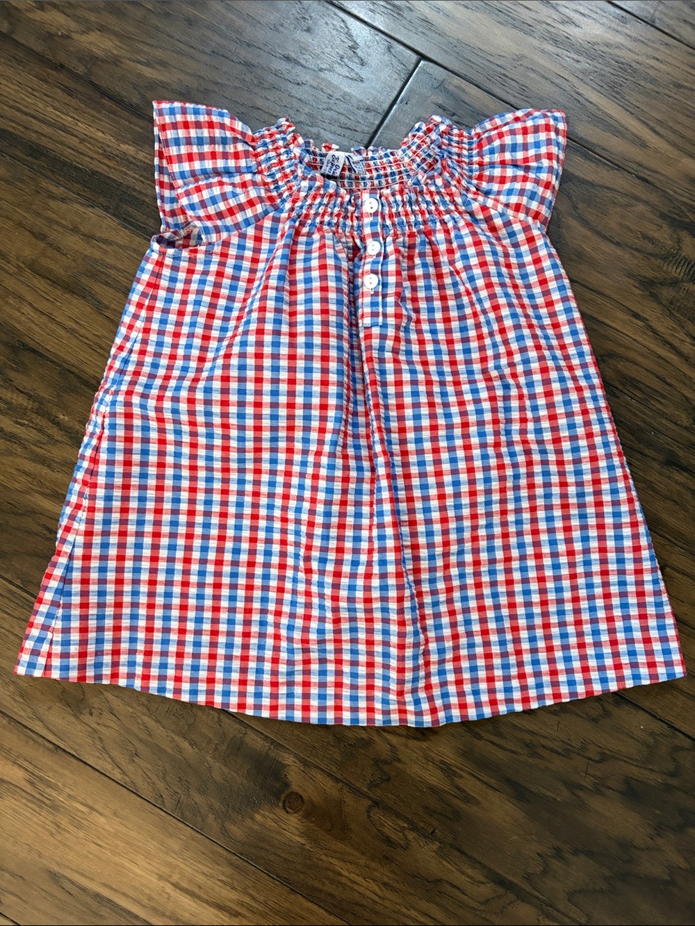 Red, White, and Blue Gingham Top Sz 6
